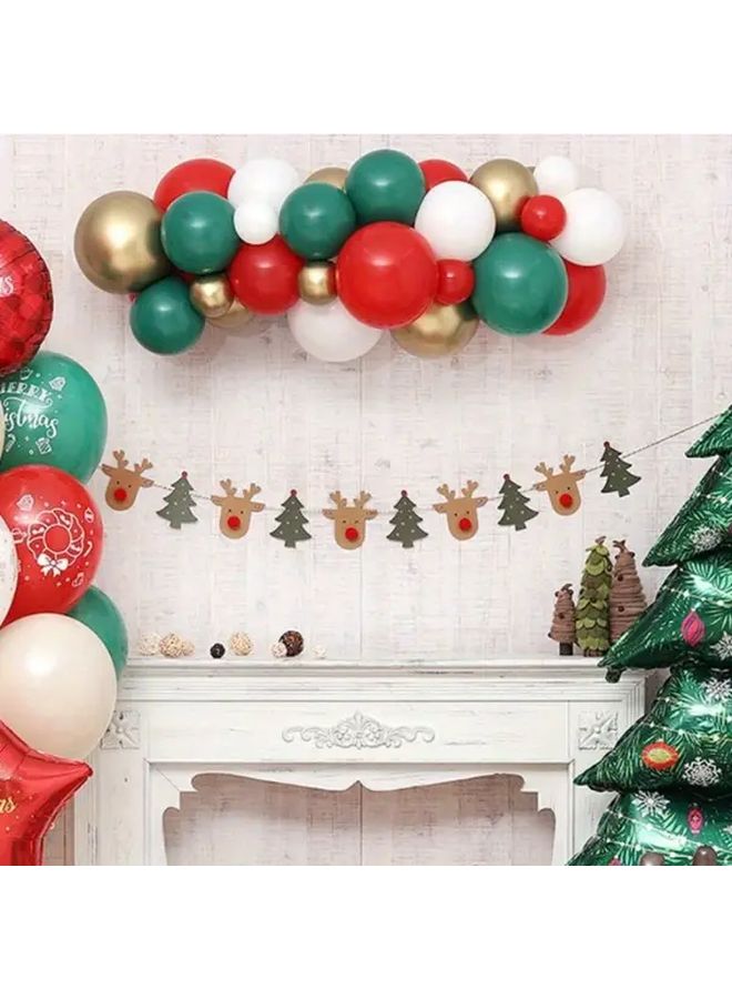 Christmas Party Decorations Set Including Tree Flag Elk Banners And Hanging Supplies - Image 1